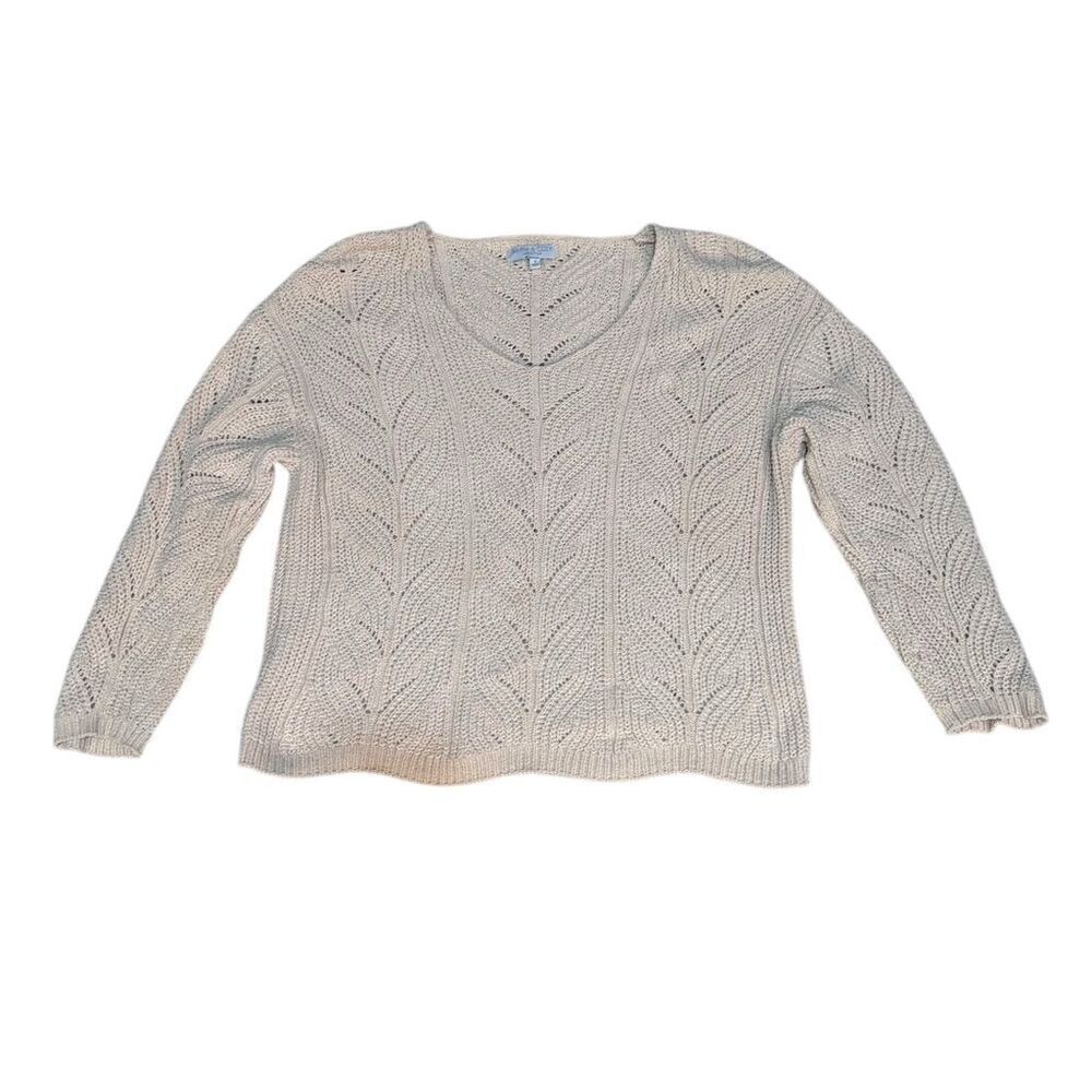 EUC Warm & Cozy Women's V-Neck Pullover Sweater Beige Size S Casual